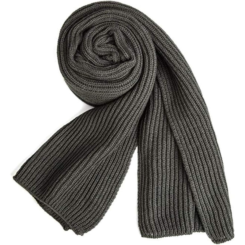 EONPOW Warm Autumn and Winter Scarf, Unisex Pure Color Winter Neck Warm Knitting Yarn Scarf - Image 3